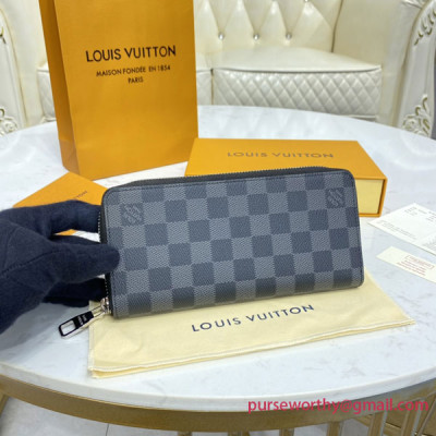 N63095 Zippy Wallet Vertical Damier Graphite Canvas