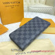 N63095 Zippy Wallet Vertical Damier Graphite Canvas