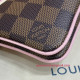N60254 Double Zip Pochette Damier Ebene Canvas