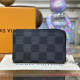 N63076 Zippy Coin Purse Vertical Damier Graphite Canvas